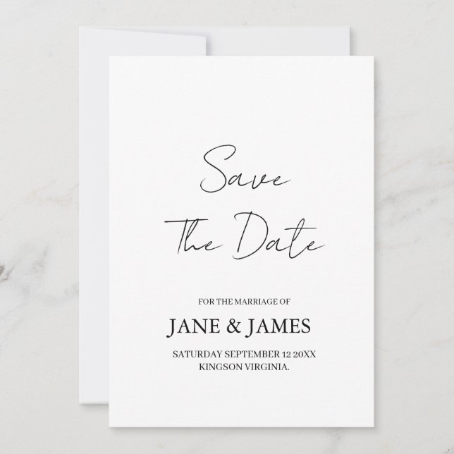 Mindestschrift Foto Termin speichern Save The Date (Vorderseite)