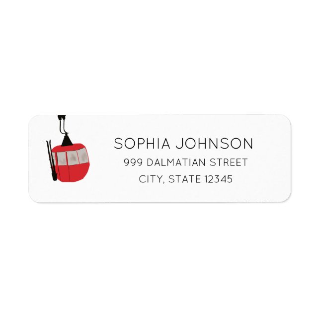 Mindestweiße Rücksendeadresse für Skifahren (Vorne)