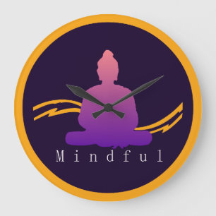 "Mindful" Beautiful Buddha Wall Clock. Große Wanduhr