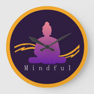 "Mindful" Beautiful Buddha Wall Clock. Große Wanduhr