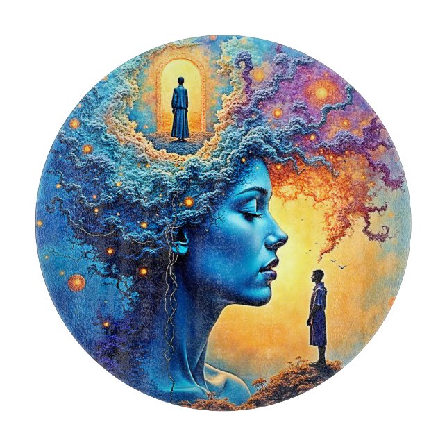 Mindful Cosmic Journey Schneidebrett (Vorderseite)