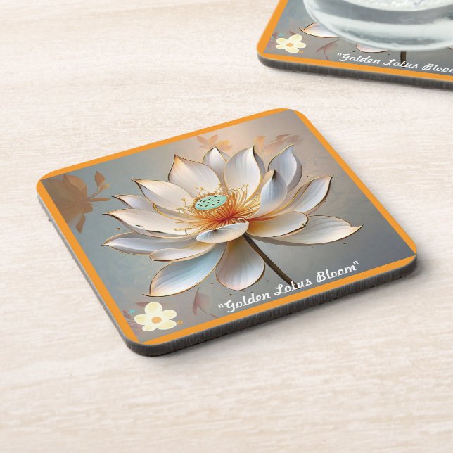 "Mindful Lotus Blume" Getränkeuntersetzer (Linke Seite)