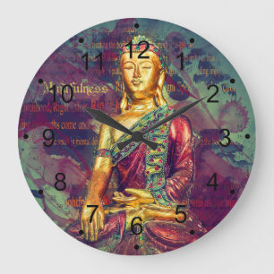 Mindfulness Buddha Große Wanduhr