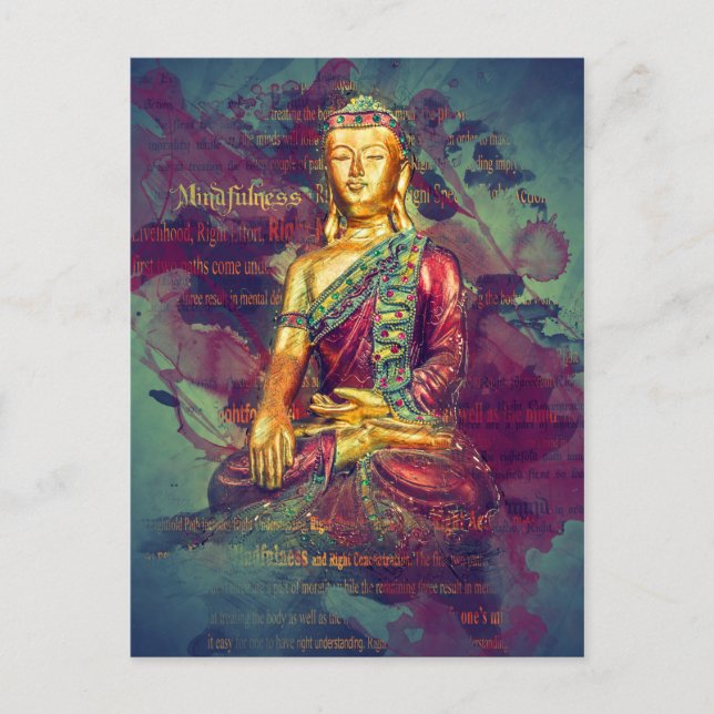 Mindfulness Buddha Postkarte (Vorderseite)