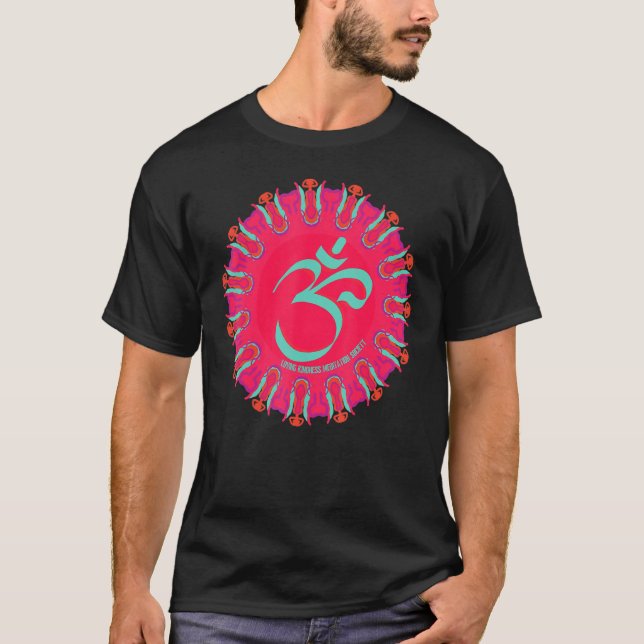 Mindfulness Om Ohm Mandala Buddhism Yoga Meditatio T-Shirt (Vorderseite)