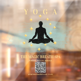 ** Mindfulness Reiki Yoga Man Stars Meditation Fensteraufkleber