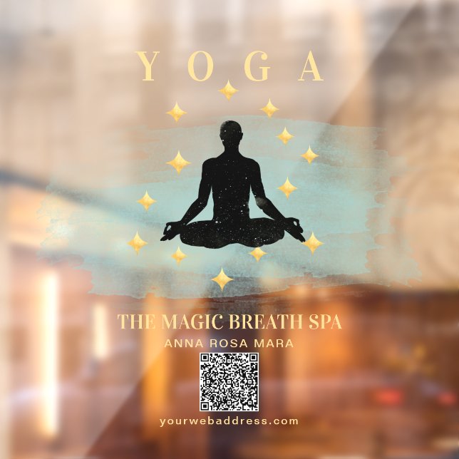 ** Mindfulness Reiki Yoga Man Stars Meditation Fensteraufkleber (Blatt 2)