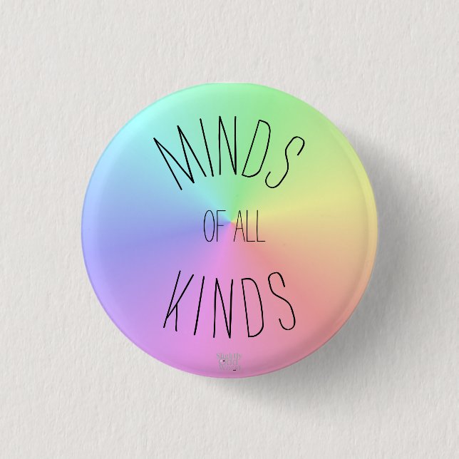 'Minds aller Arten' Neurodiversity-Akzeptanz Button (Vorderseite)