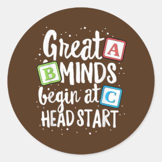 Minds Head Start Teacher Early Childhood Runder Aufkleber