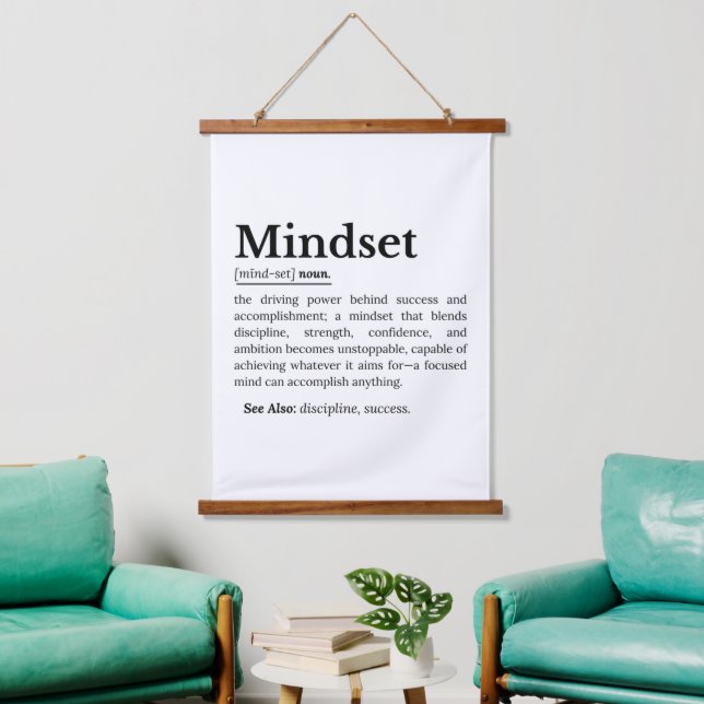 Mindset-Definition-Angebot Wandteppich Mit Holzrahmen (Wohnzimmer)