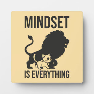Mindset is Everything - Cat Lion Motivierend Fotoplatte