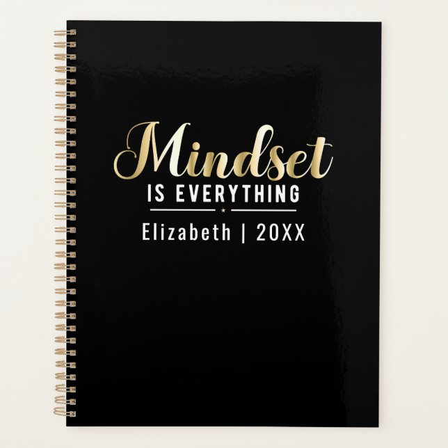 "Mindset is Everything" Gold Inspiration Zitat Planer (Vorderseite)