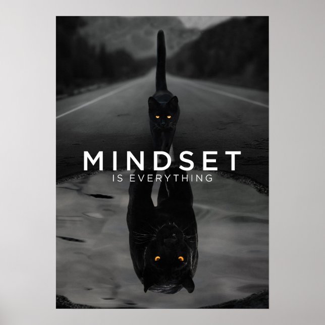 Mindset ist alles - Black Cat Panther Water Poster (Vorne)