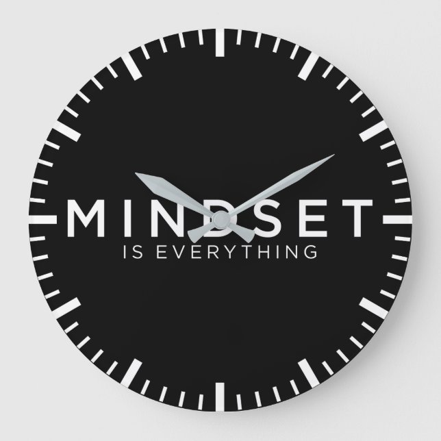 Mindset ist alles - Motivierend Große Wanduhr (Vorderseite)