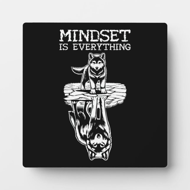 Mindset ist alles, Wolf - Fitness, Hustel, Erfolg Fotoplatte (Vorderseite)