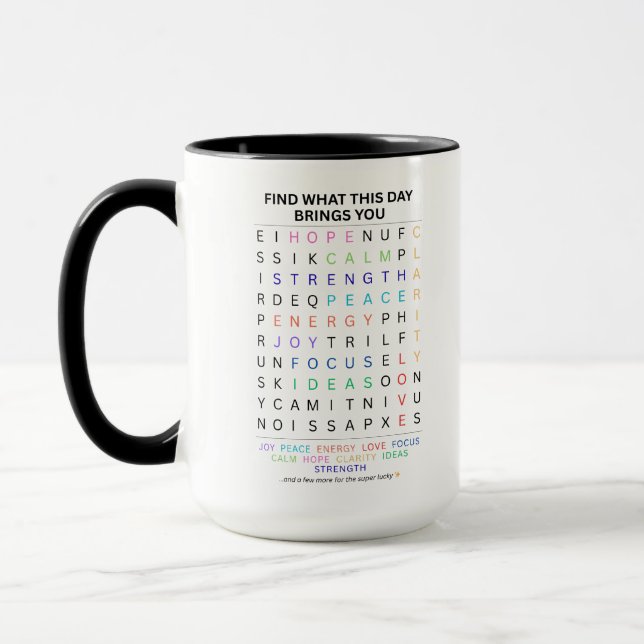 Mindset Word Search Puzzle Design Tasse (Links)