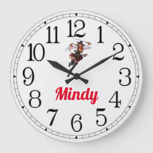 Mindys Piraten-Mädchen-Großuhr Große Wanduhr