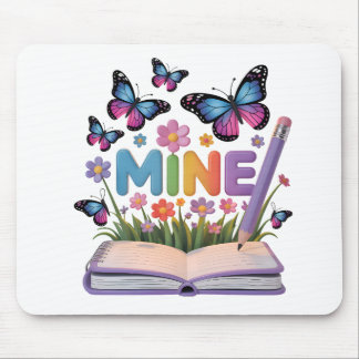 "MINE" Butterfly & Blume Notebook-Design Mousepad