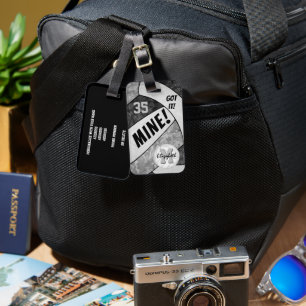 MINE! Das schwarz-graue Volleyballteam des Mädchen Gepäckanhänger