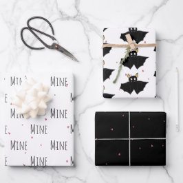 "Mine Mine Mine" Crazy Niedlich Bat Liebe Geschenkpapier Set