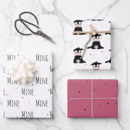 "Mine Mine Mine" Crazy Niedlich Cow Liebe Geschenkpapier Set