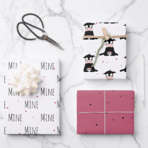"Mine Mine Mine" Crazy Niedlich Cow Liebe Geschenkpapier Set