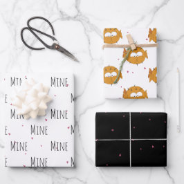 "Mine Mine Mine" Crazy Niedlich Puffer Liebe Geschenkpapier Set