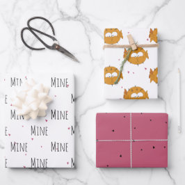 "Mine Mine Mine" Crazy Niedlich Puffer Liebe Geschenkpapier Set