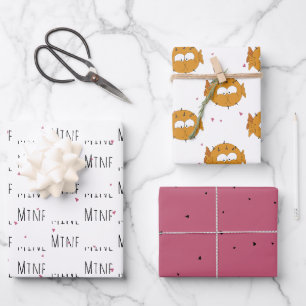 "Mine Mine Mine" Crazy Niedlich Puffer Liebe Geschenkpapier Set