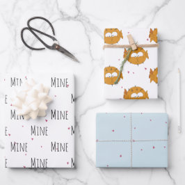 "Mine Mine Mine" Crazy Niedlich Puffer Liebe Geschenkpapier Set