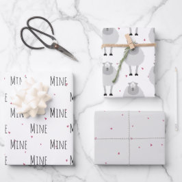 "Mine Mine Mine" Crazy Niedliche Sheep Liebe Geschenkpapier Set