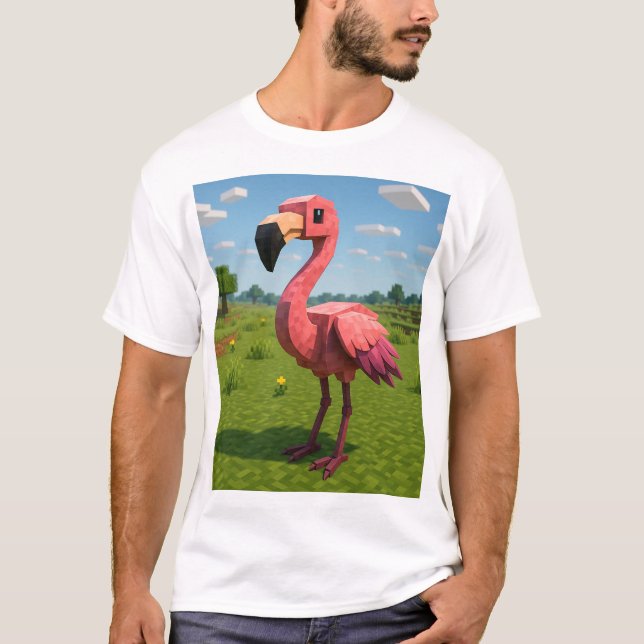 Minecraft flamingo  T-Shirt (Vorderseite)