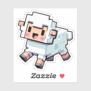 Minecraft, Niedliches Schaf, Minecrafter, Chibi-Au Aufkleber