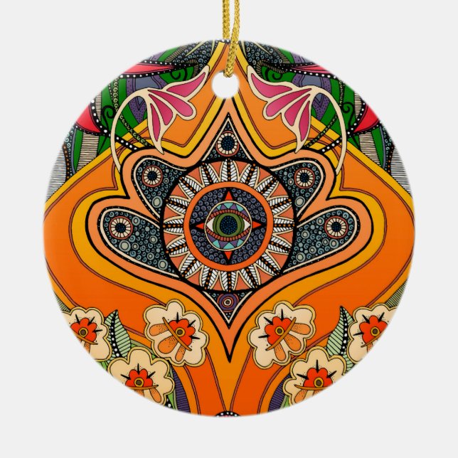 Minengrün Keramik Ornament (Vorne)