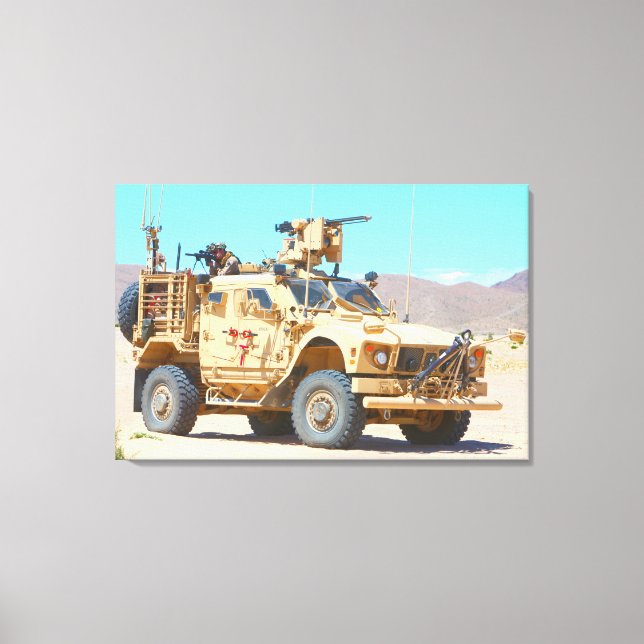 MINENRESISTENTER AMBUSH GESCHÜTZTES FAHRZEUG 24x36 Leinwanddruck (Vorderseite)