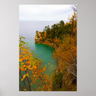 Miner-Burg im Herbst, Michigan Poster