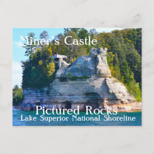Miner Castle Pictured Rocks Postcard Postkarte