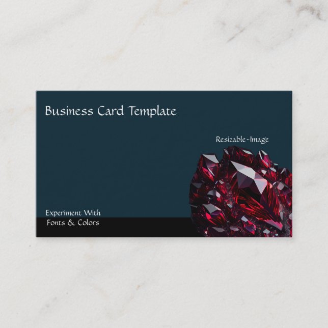 Mineral Crystal Energy Ruby Business Card Visitenkarte (Vorderseite)
