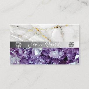 Mineral Lila Amethyst Kristall Quarz Textur Bus Visitenkarte