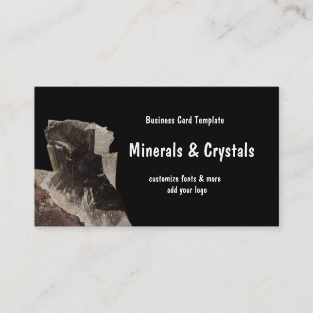 Mineralien und Quarz-Kristalle Visitenkarte (Vorderseite)
