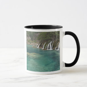 Mineralienablagerungen bilden Wasserfälle und klar Tasse