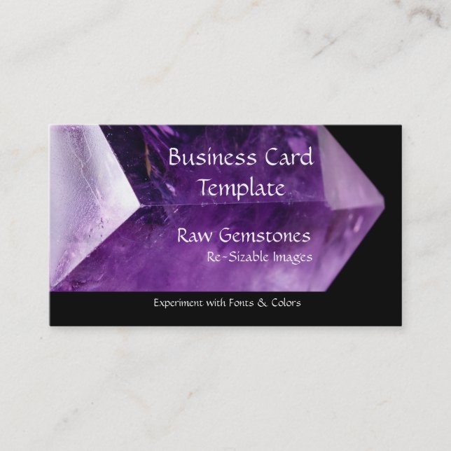 Mineralische Crystal Raw Amethyst-Visitenkarte Visitenkarte (Vorderseite)