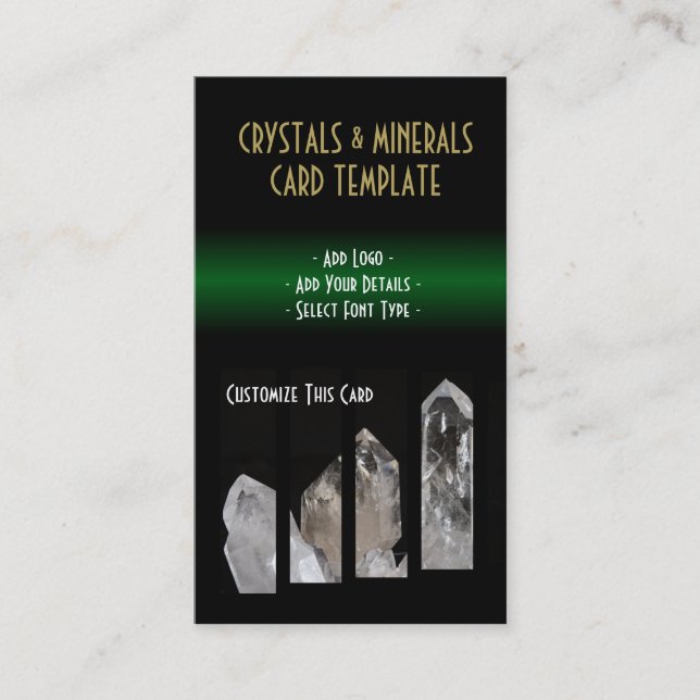 Mineralstoffe - WeißQuarzheilkristalle Visitenkarte (Vorderseite)