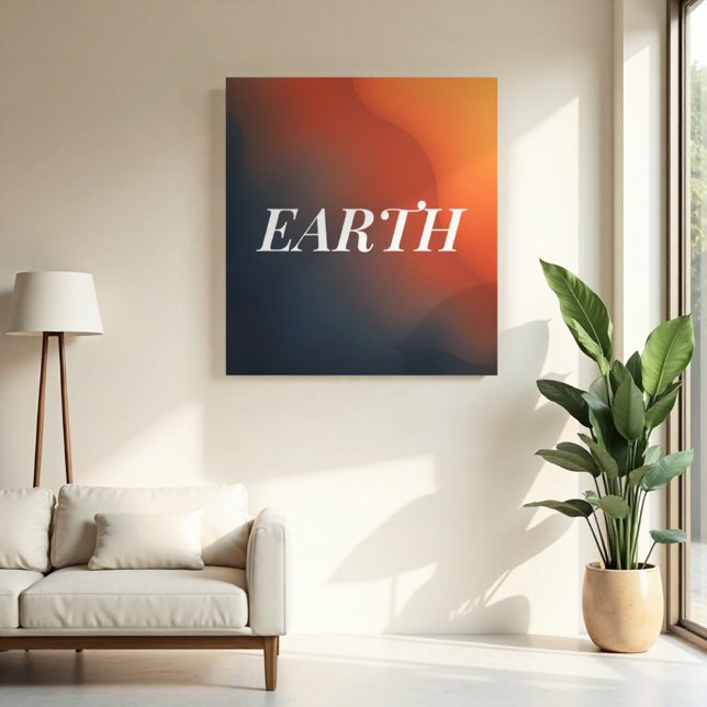 Mineralvene - Bio Erdung Leinwanddruck (Earthy Gradient Canvas. Modern art focal point with natural slate blue & terracotta tones.)