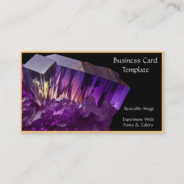 Minéraux Crystal Energy Amethyst Carte de visite (Devant)