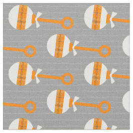 Miners Orange Kariert Baby Rattle on Gray Stoff