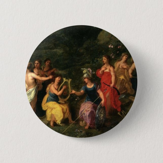 Minerva und die Musen Button (Vorderseite)