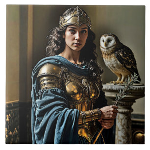 Minervas stille Vigil - römische Göttin Fliese