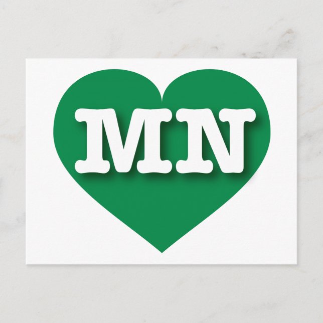 MInesota Green Heart - I Liebe MN Postkarte (Vorderseite)