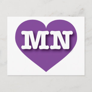 MInesota Lila Herz - I Liebe MN Postkarte